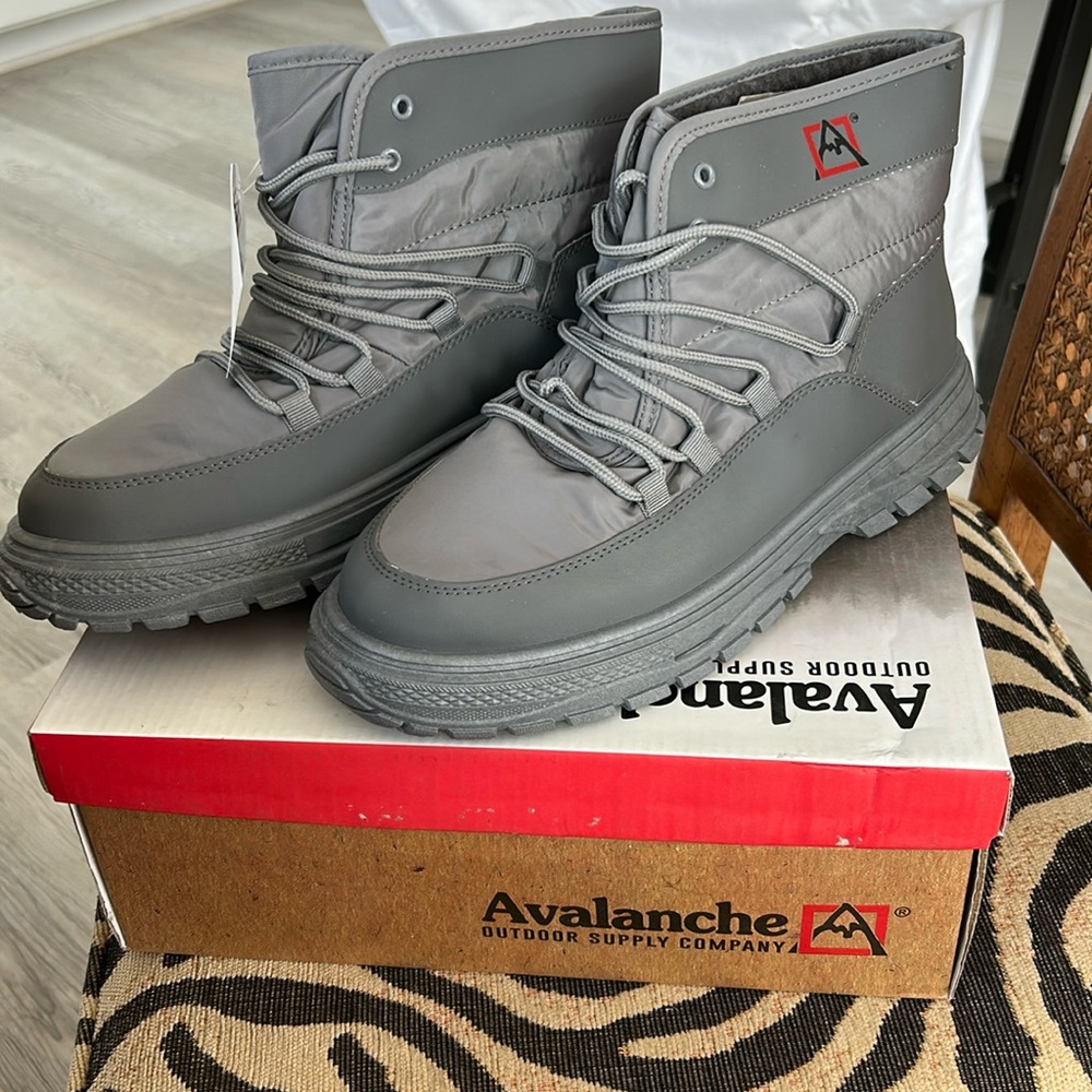 Avalanche Hiking Boots Grey Himalaya Lace Up Comfort Sherpa Lined Women’s 11 New - Picture 2 of 11
